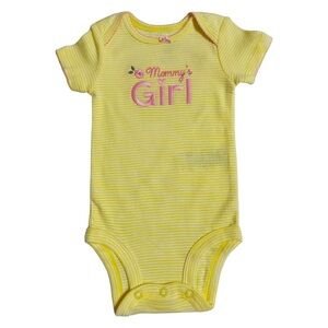 Yellow Striped Mommy’s Girl Short Sleeve Onesie